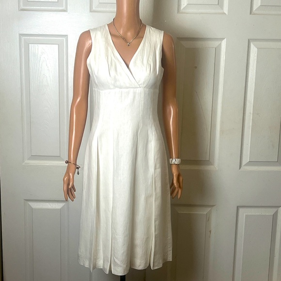 New Brooks Brothers Irish Linen White Dress. Sz 0 - Picture 1 of 16